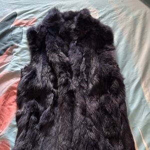 Luxurious Blue and black Fur Vest